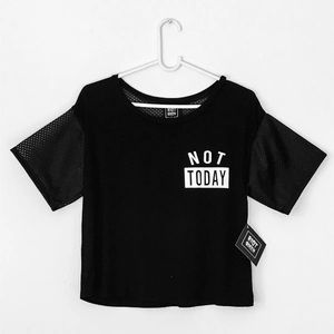 black not today, maybe tomorrow crop top